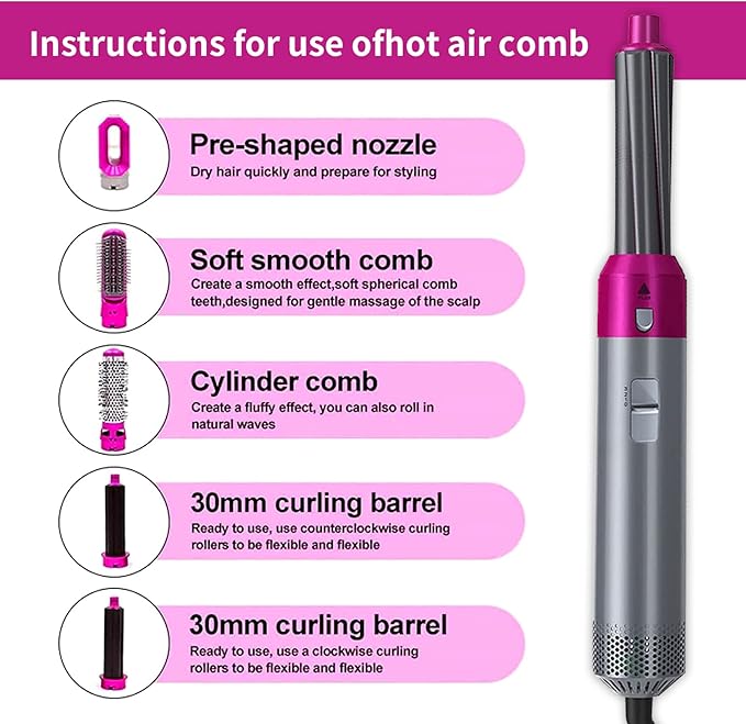 ᴢʏʀᴀʜᴜʙ™ Hot Hair Brush 5 in 1 – فرشاة الشعر الساخنة 5 في 1