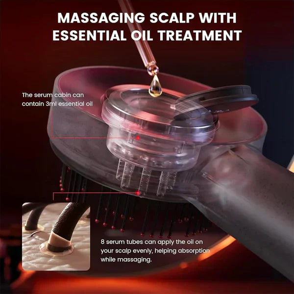 ᴢʏʀᴀʜᴜʙ™ Scalp Massager Brush (Red) – فرشاة تدليك فروة الرأس (حمراء)